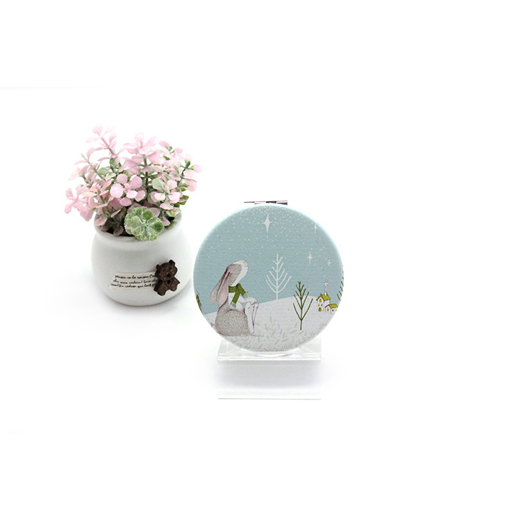 Regalo de moda creativa espejo de maquillaje lindo bolsillo de dibujos animados espejo pequeño espejo de suministro directo de fábrica