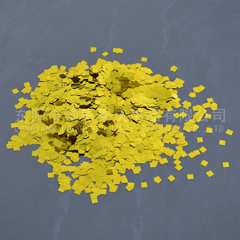 6MM方形金色填充亮片节日庆典KTV迪吧助兴道具confetti PET亮片