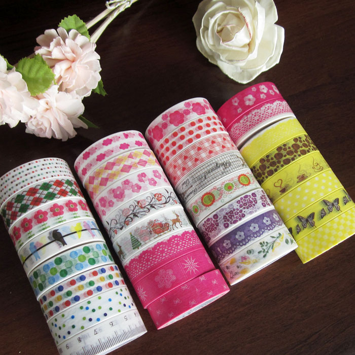 跨境推荐装饰手撕印花和纸胶带复古纸胶带手账胶纸可书写无痕易撕