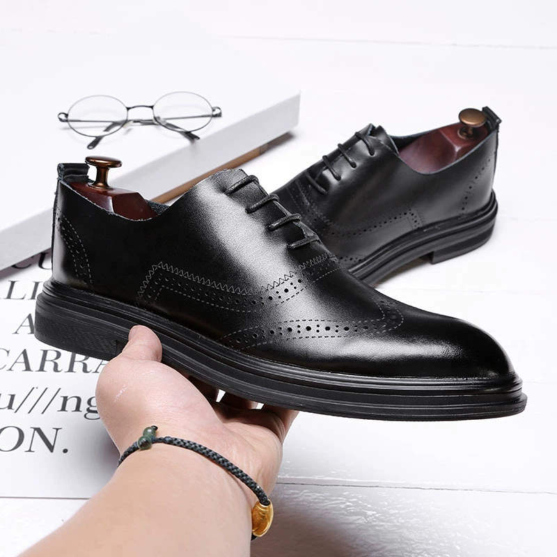 Mhuisen 2023 модные новые мужские туфли Bullock бизнес-туфли кожаные туфли на шнуровке ZY4013
