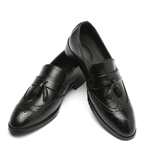 New Men's Leather Shoes Wholesale Men's Leather Shoes Casual Fashion Block Tassel Men's Shoes Large Men's Shoes