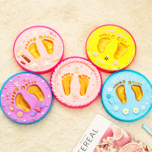 Baby Hand and Footprint Clay DIY Kit for Newborns, Handmade Birthday Gift for 100th Day and First Birthday Keepsake
