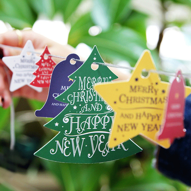 クリスマスの鈴の包装のカードの現物のアルファベットのカラーのクリスマスのアイデアのかわいい祝福の小さいカードの14個/枚|undefined