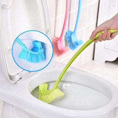 Creative plastic curved long-handled double-sided toilet brush with no dead ends in all directions, bathroom cleaning multi-purpose brush