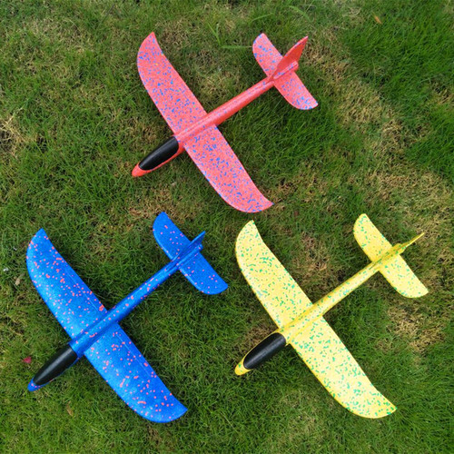 Large foam airplane luminous toy hand-thrown airplane 48cm model airplane children's glider event promotion gift festival