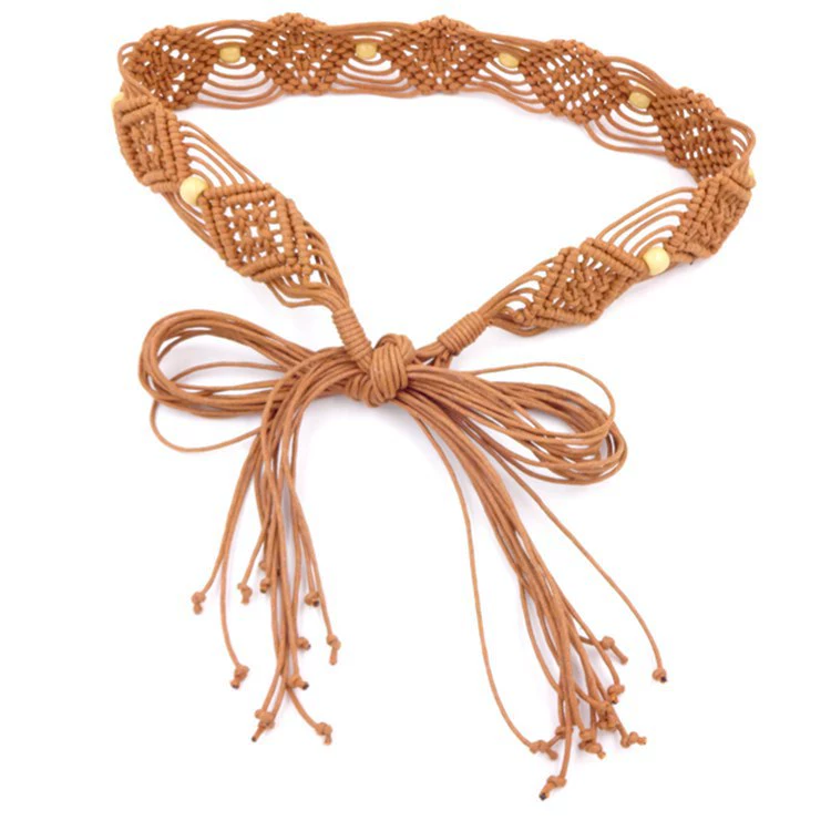 Этнический тюль belt woven пояс, бохо стиль, этнический стиль, цветы, корейский стиль