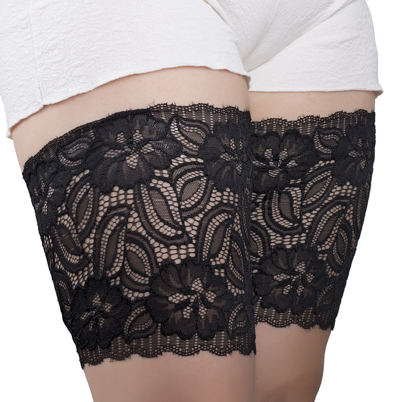 European and American Anti-Slip Silicone Socks, Elastic Lace Anti-Friction Thigh Covers, Anti-Friction Invisible Stockings, Lace Leg Straps