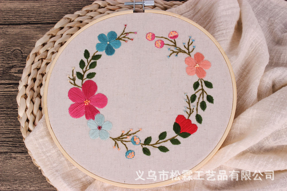 Directo de fábrica oujin hecho a mano DIY tela novato bordado europeo flores y plantas material paquete kit costura traje