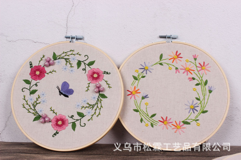 Directo de fábrica oujin hecho a mano DIY tela novato bordado europeo flores y plantas material paquete kit costura traje