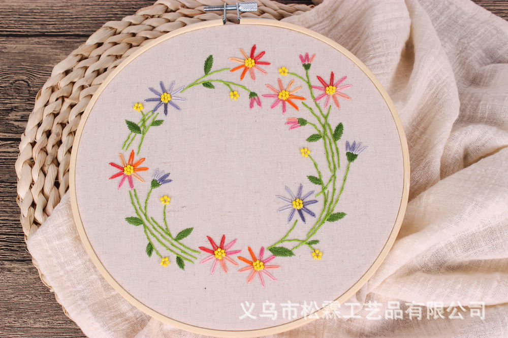 Directo de fábrica oujin hecho a mano DIY tela novato bordado europeo flores y plantas material paquete kit costura traje