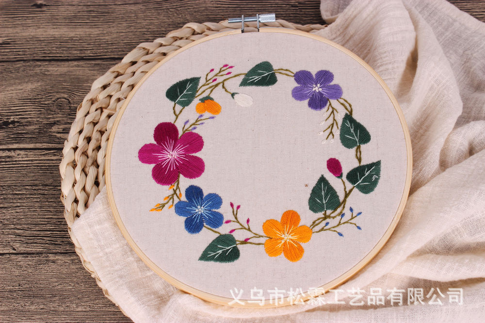 Directo de fábrica oujin hecho a mano DIY tela novato bordado europeo flores y plantas material paquete kit costura traje