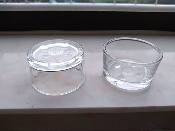 Glass candle for St. Valentine's Day