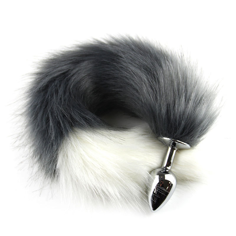 Color-Blocked Fox Tail Anal Plug for Women, Backcourt Development, Fun Anal Plug, Sm Props, Metal Anal Plug, Adult Products