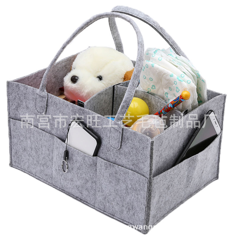 毛毡收纳袋宝宝纸尿片尿不湿袋 妈咪旅行化妆品收纳包 印刷logo