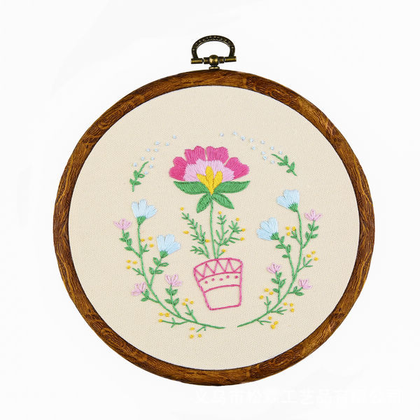 Blooming jardín hecho a mano DIY tela novato europeo bordado flores y plantas material paquete kit costura traje