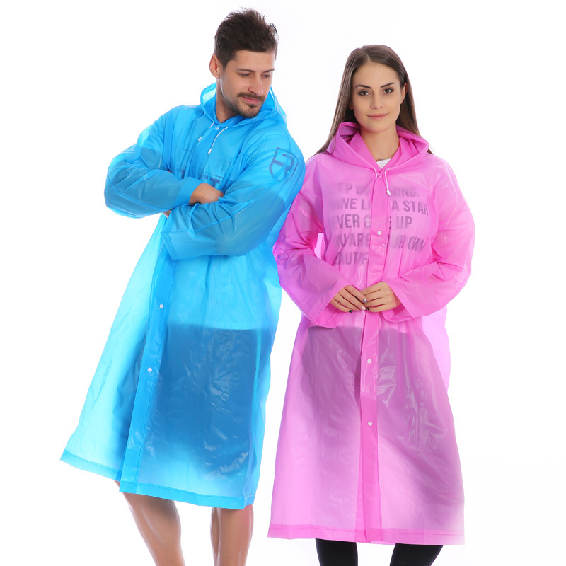 Non-disposable raincoat wholesale poncho adult female long EVA conjoined portable adult transparent thick poncho