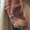 Set, retro earrings, ear clips, European style, wish