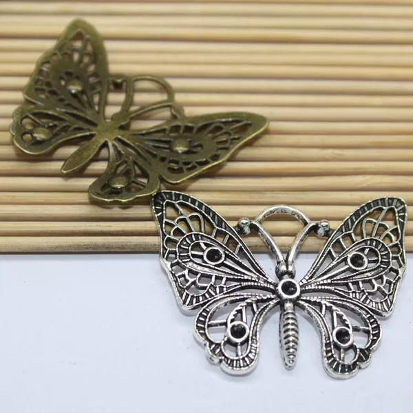 Factory direct DIY retro alloy pendant butterfly handmade alloy jewelry accessories necklace bracelet