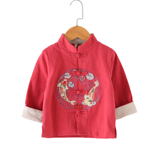 NATIONAL STYLE CHILDREN'S CLOTHING SET FOR BOYS AND GIRLS, COTTON AND LINEN SUIT, SPRING AND AUTUMN CHINESE STYLE, CHILDREN'S REPUBLICAN ERA OUTFIT, BABY TANG SUIT