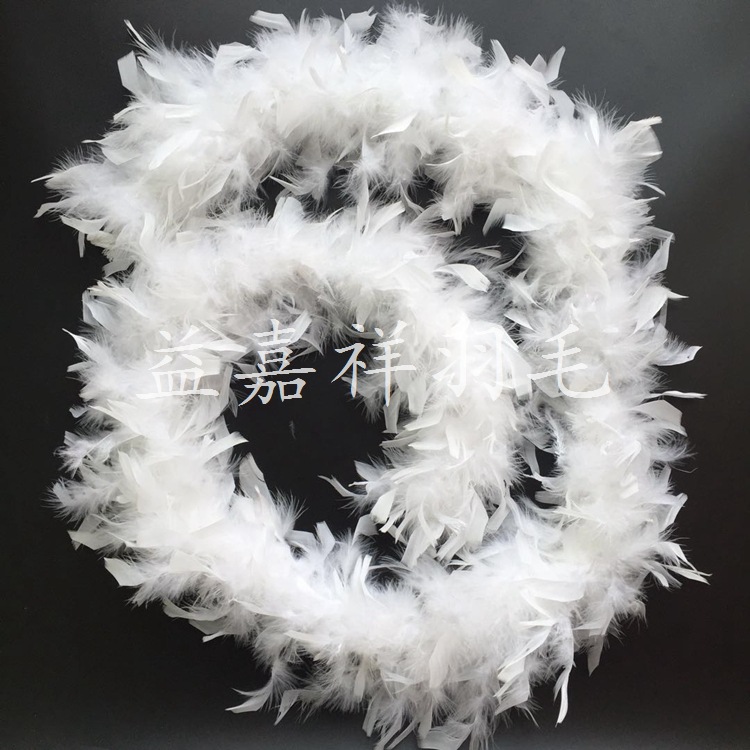 工厂直销 60克白色火片羽毛围脖 舞台表演服装装饰绒条毛条