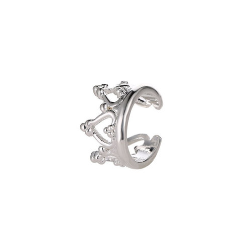 Korean style non-pierced women's ear jewelry crown U-shaped ear sandwich heart-shaped hollow retro earrings simple ear buckle wholesale