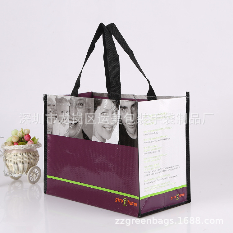 彩印淋膜立体手提袋 广告促销购物无纺布袋可印logo