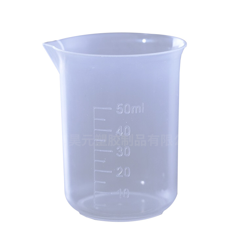 Vaso de precipitados engrosada 50ml taza de medición taza de laboratorio vaso de precipitados sin mango con taza de medición de la boca