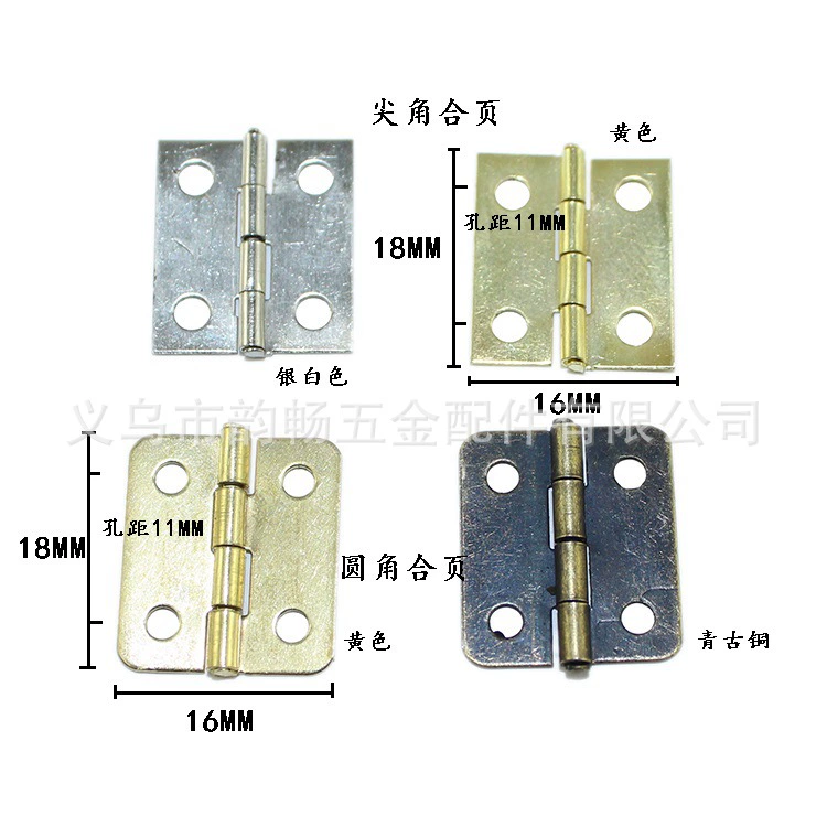 16*18 мм заостренный плоский шарнир антикварная деревянная коробка Подарочная коробка декоративная петля пряжка Упаковка Пряжка соединение красная бронза