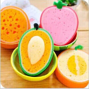 Kitchen Supplies Fruit Style Thickened Sponge Wipe Multifunctional Powerful Decontamination Cleaning Dishwashing Sponge