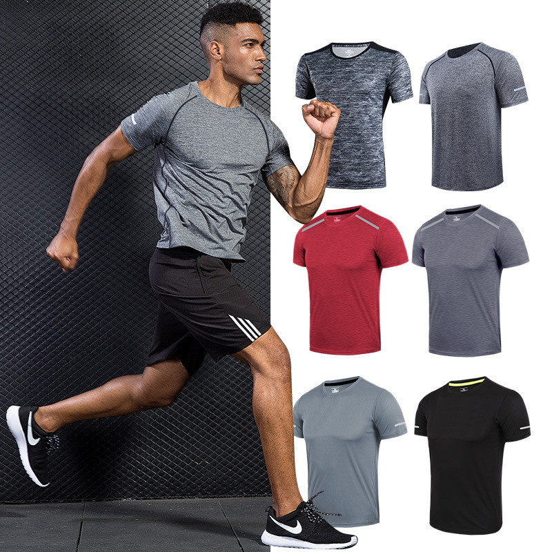 Ropa de entrenamiento para hombres, camiseta de cuello redondo, baloncesto, camiseta de entrenamiento, camiseta transpirable, camiseta de entrenamiento, camiseta de mangas cortas