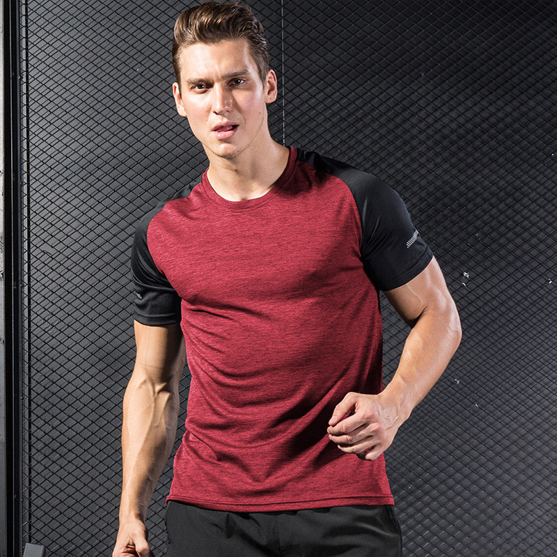 Ropa de entrenamiento para hombres, camiseta de cuello redondo, baloncesto, camiseta de entrenamiento, camiseta transpirable, camiseta de entrenamiento, camiseta de mangas cortas