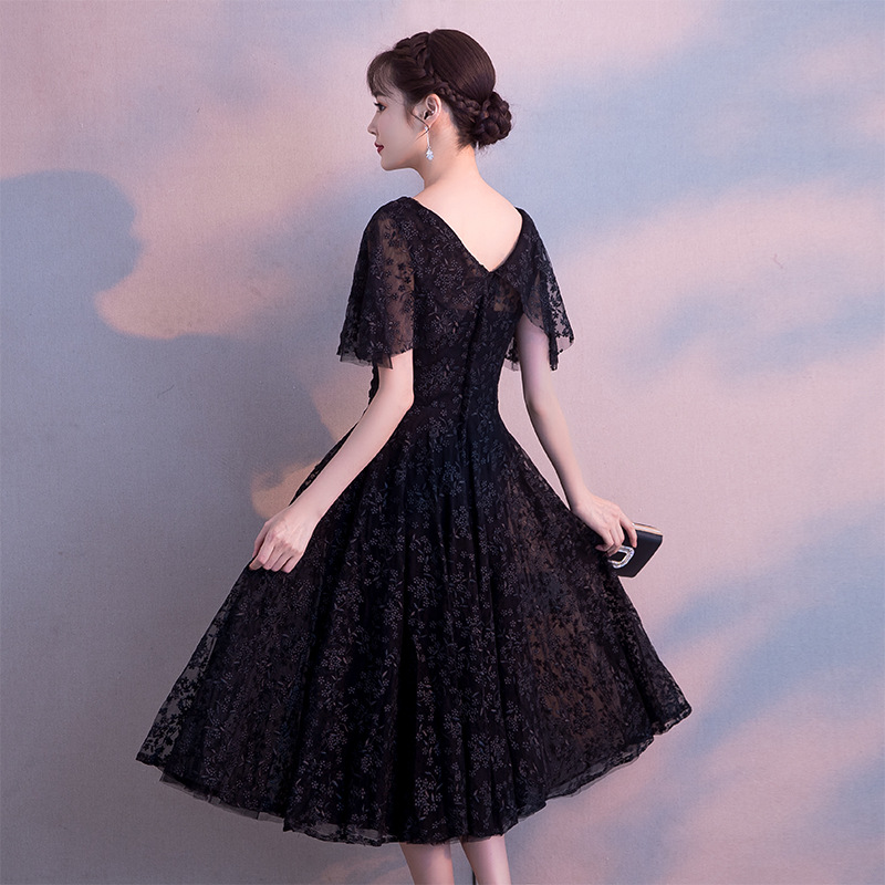 Vestido de Noche para Mujer, Estilo 2025, Elegante y Digno, Negro, Midi, Entallado, Moderno, para Fiesta