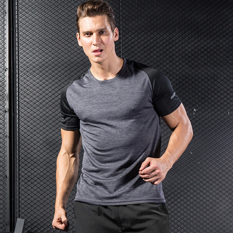 Ropa de entrenamiento para hombres, camiseta de cuello redondo, baloncesto, camiseta de entrenamiento, camiseta transpirable, camiseta de entrenamiento, camiseta de mangas cortas