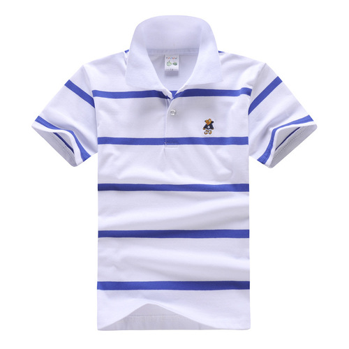 Summer Kids' Clothing: Boys' and Girls' Short-Sleeved Striped Embroidered Foreign Trade Short-Sleeved T-Shirts—Children's Summer Tops, Baby Clothes