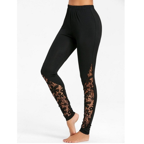 Wish Lace-Panelled Sexy Slim-Fit Sports Casual Yoga Base Cropped Sweatpants A5065