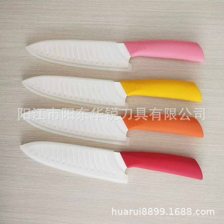 Anti -slip series ceramic knives 7 -inch white knife thickened ceramic knife with gift box packaging supply