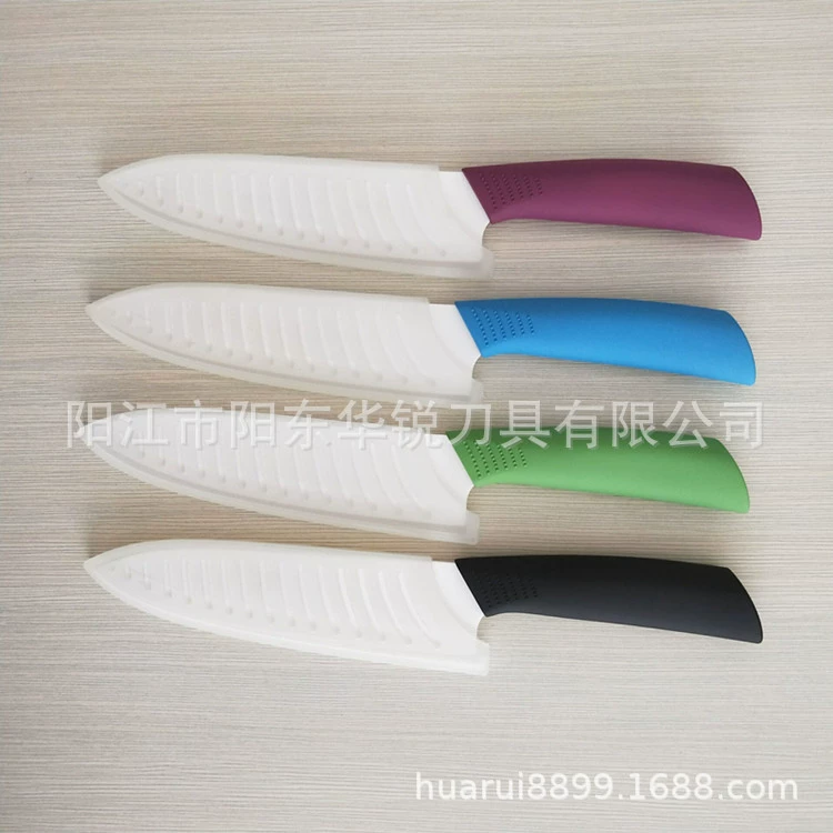 Anti -slip series ceramic knives 7 -inch white knife thickened ceramic knife with gift box packaging supply