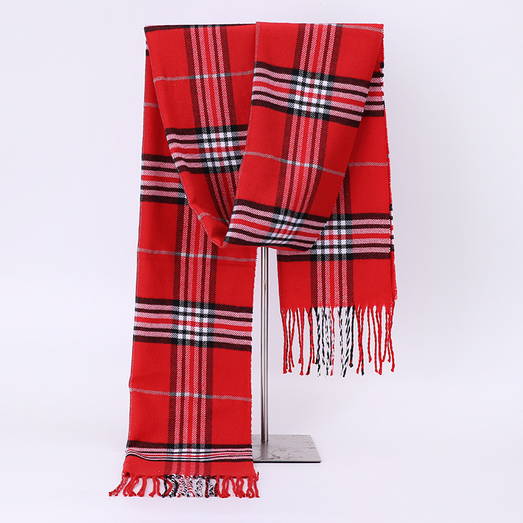 2025 Autumn and Winter Men's Plaid Scarf European and American British Plaid Imitation Cashmere Tassel Couple Family Scarf Scarf