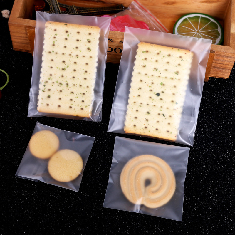 Jirui Thickened Frosted Cookies Self-sealing Bag Frosted Translucent Self-adhesive Bag Cookie Bag Baking Packaging Bag