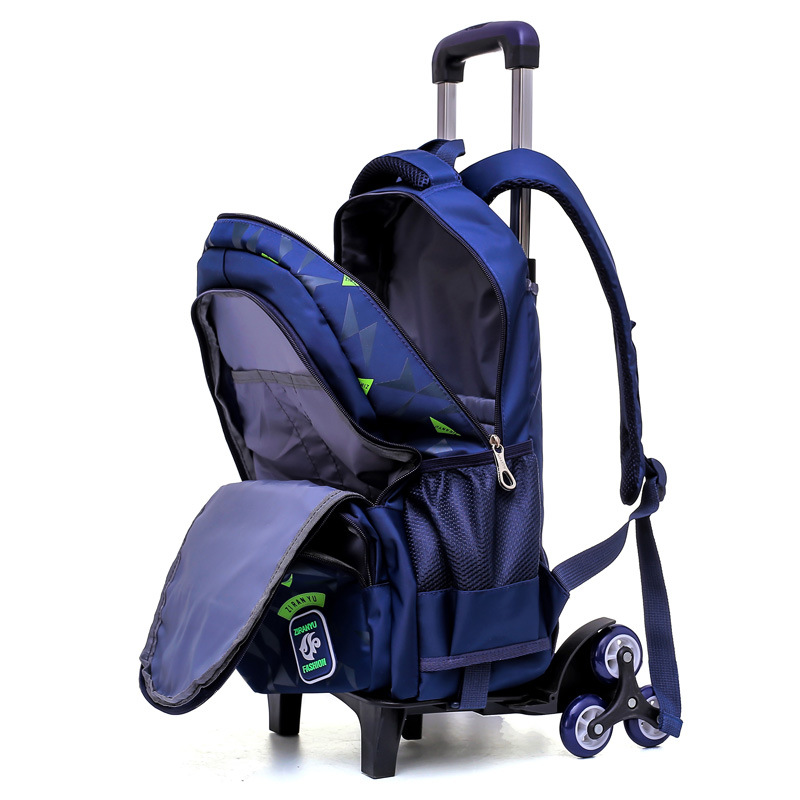 Nuevo estudiante de secundaria trolley mochila seis ruedas escalada edificio 3-6 grado niño 8-12 años estudiante de la escuela primaria mochila al por mayor