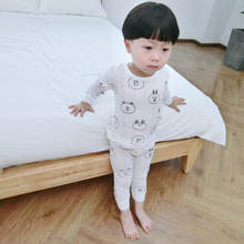 一件代发男女童会呼吸套装2025新品儿童全棉印花套头衫宝宝家居套