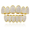 Golden men's zirconium hip-hop style suitable for men and women, 18 carat, micro incrustation, halloween