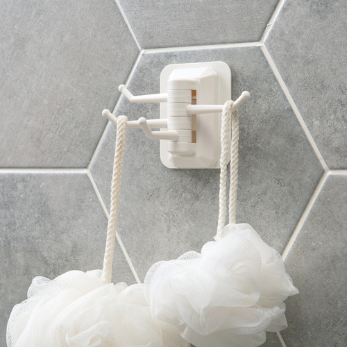 Xinzhongfa rotating hook strong adhesive towel hanger bathroom wall storage no need to punch holes traceless adhesive hook