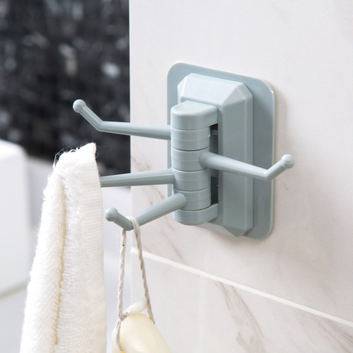 Xinzhongfa rotating hook strong adhesive towel hanger bathroom wall storage no need to punch holes traceless adhesive hook