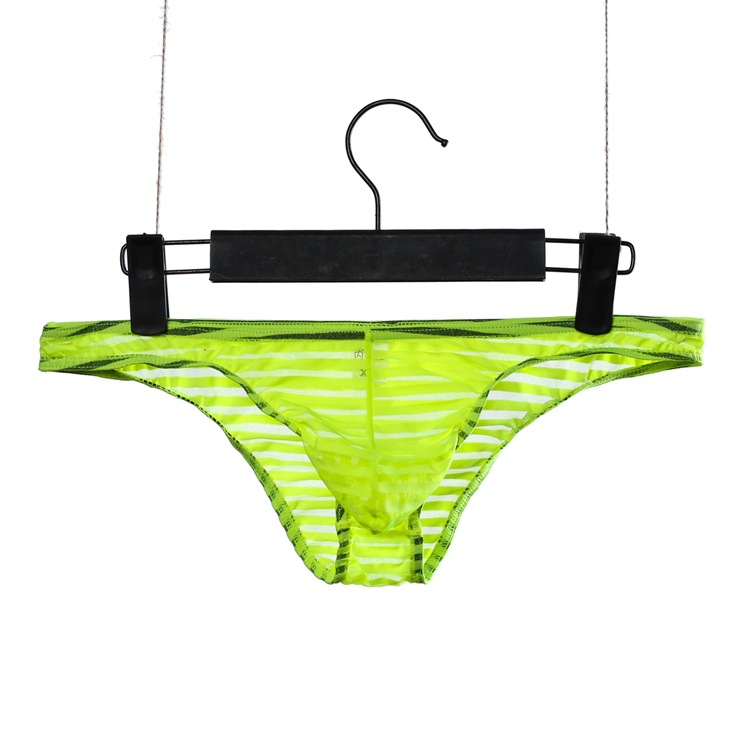 Men's striped small triangle underwear low waist Ice Silk breathable bikini summer AliExpress generation hair