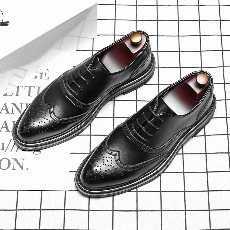 Mu Huisen осенняя корейская версия туфель бизнес-мужчин Британские Брок резные повседневные туфли на шнуровке ZY4019