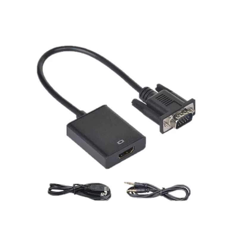 Кабель конвертер VGA в HDMI, адаптер для компьютера к телевизору с аудио, VGA→HDMI конвертер