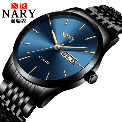 NARY/Nairui Select Business Men's Strap Gift Watch Dual Calendar Quartz Watch Wholesale 6138