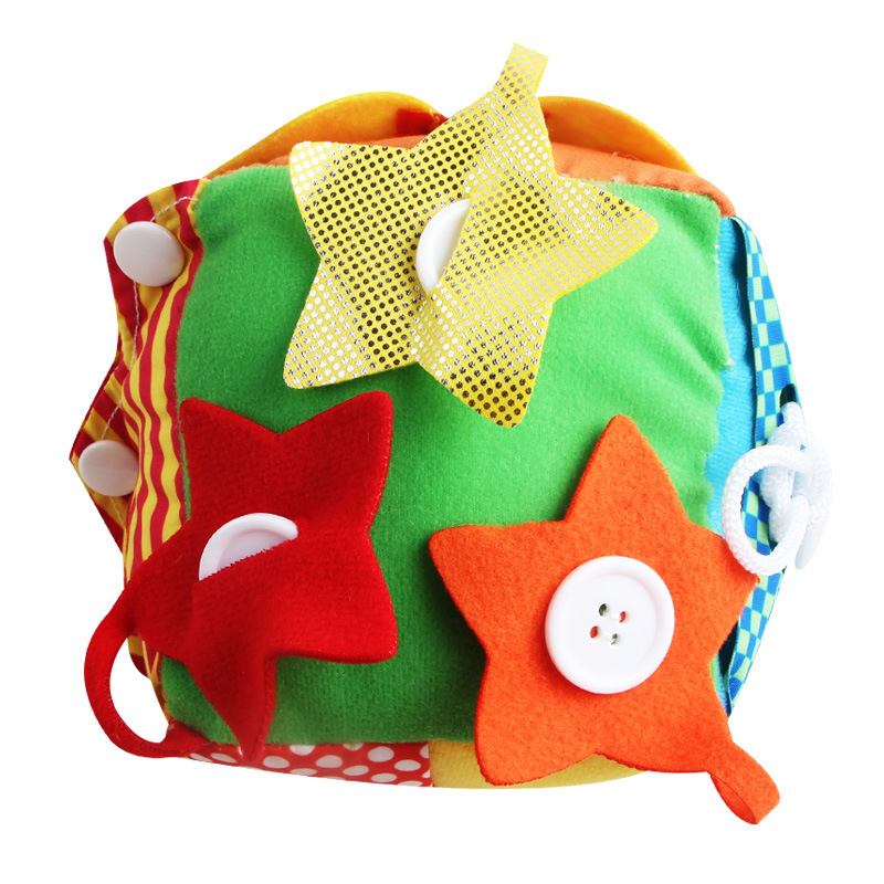 Baby Multifunctional Daily Life Simulation Practice Fabric Building Blocks Zipper Shoelaces Cognitive Toys Square Ball