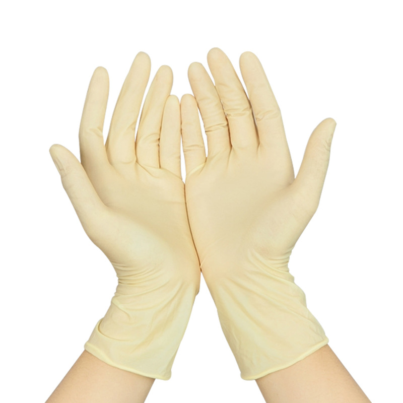Guantes de látex desechables de purificación de mil grados guantes de látex beige especiales para Taller libre de polvo de fábrica electrónica